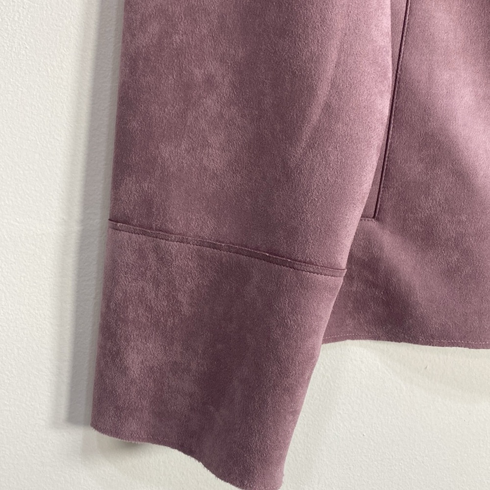 Chico's Purple‎ Faux Suede Blazer with Collarless Design 16/18 - Picture 3 of 11